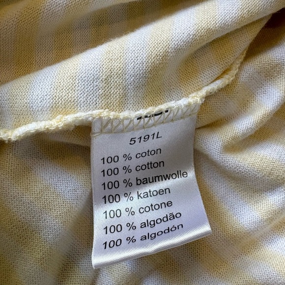 Lacoste Polo Shirt Men Size 6 Yellow White Stripe Short Sleeve Classic Fit XL - Picture 5 of 6